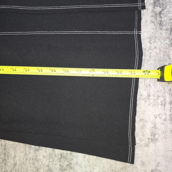 Matty M Duster Cardigan Womens Small Black Sleeveless Exposed Stitch Pockets USA - Picture 7 of 11